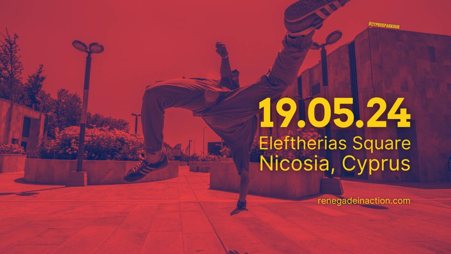 Cyprus will host its first parkour competition, "Renegade in Action," on May 19, 2024, at Eleftheria Square in Nicosia