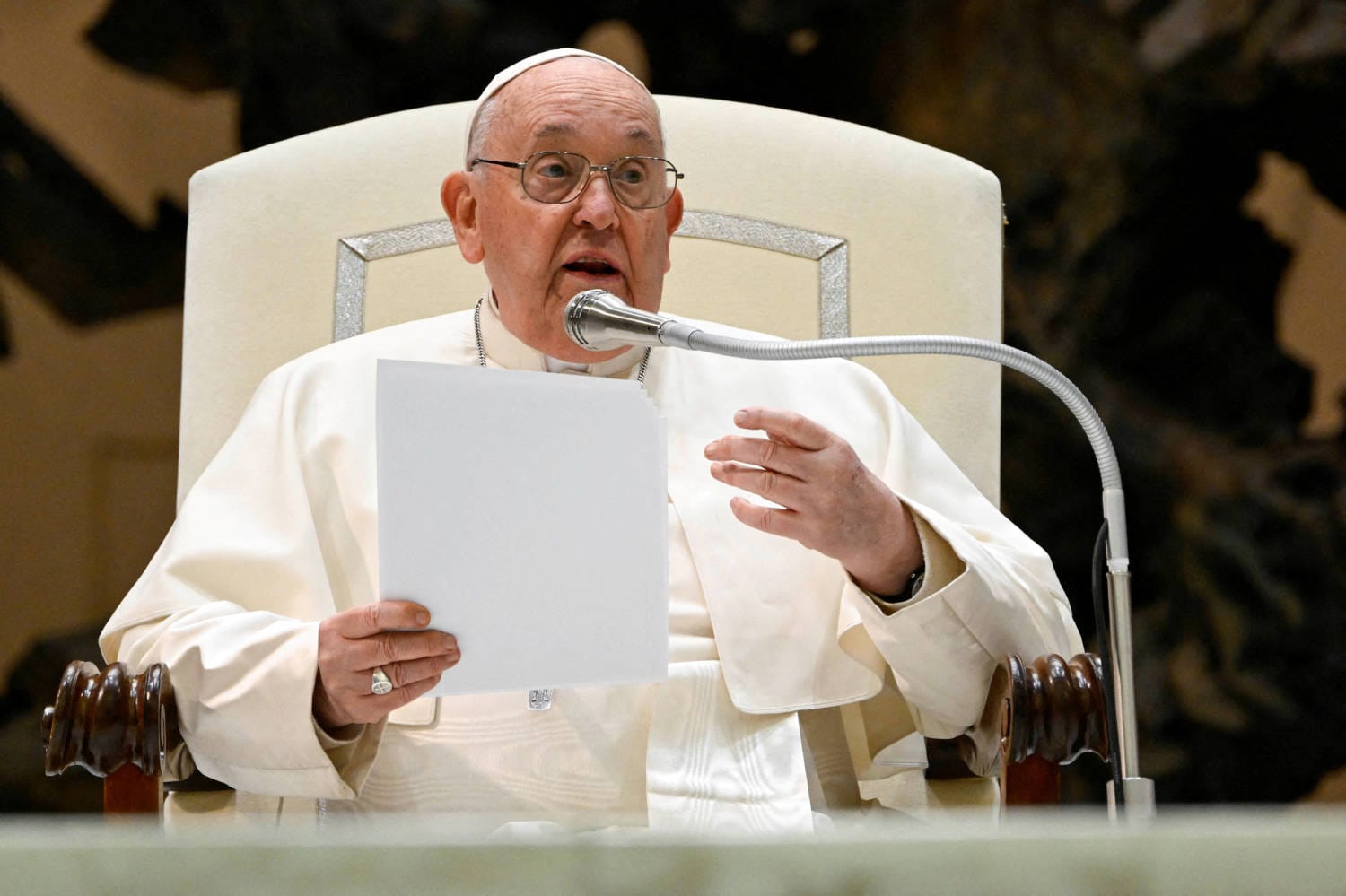 Pope Francis urged Iran and Israel to avoid actions that could escalate violence in the Middle East