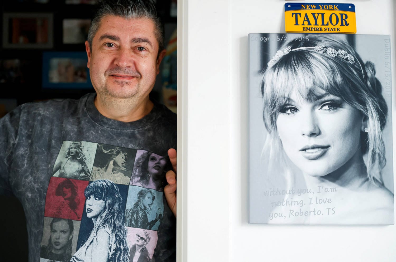 Roberto Santos, um superfã de 55 anos de Taylor Swift, recebeu vários presentes da equipa do ícone pop pela sua devoção de longa data