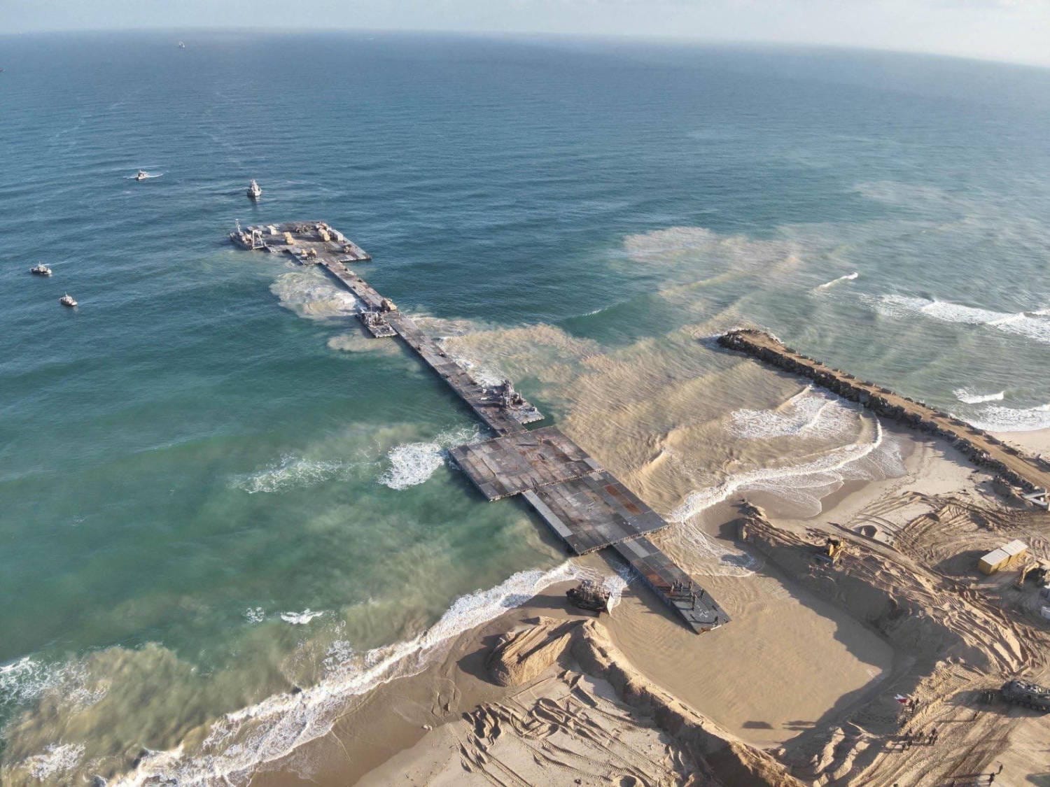 The Pentagon is committed to delivering humanitarian aid to Gaza despite damage to the temporary pier off the coast